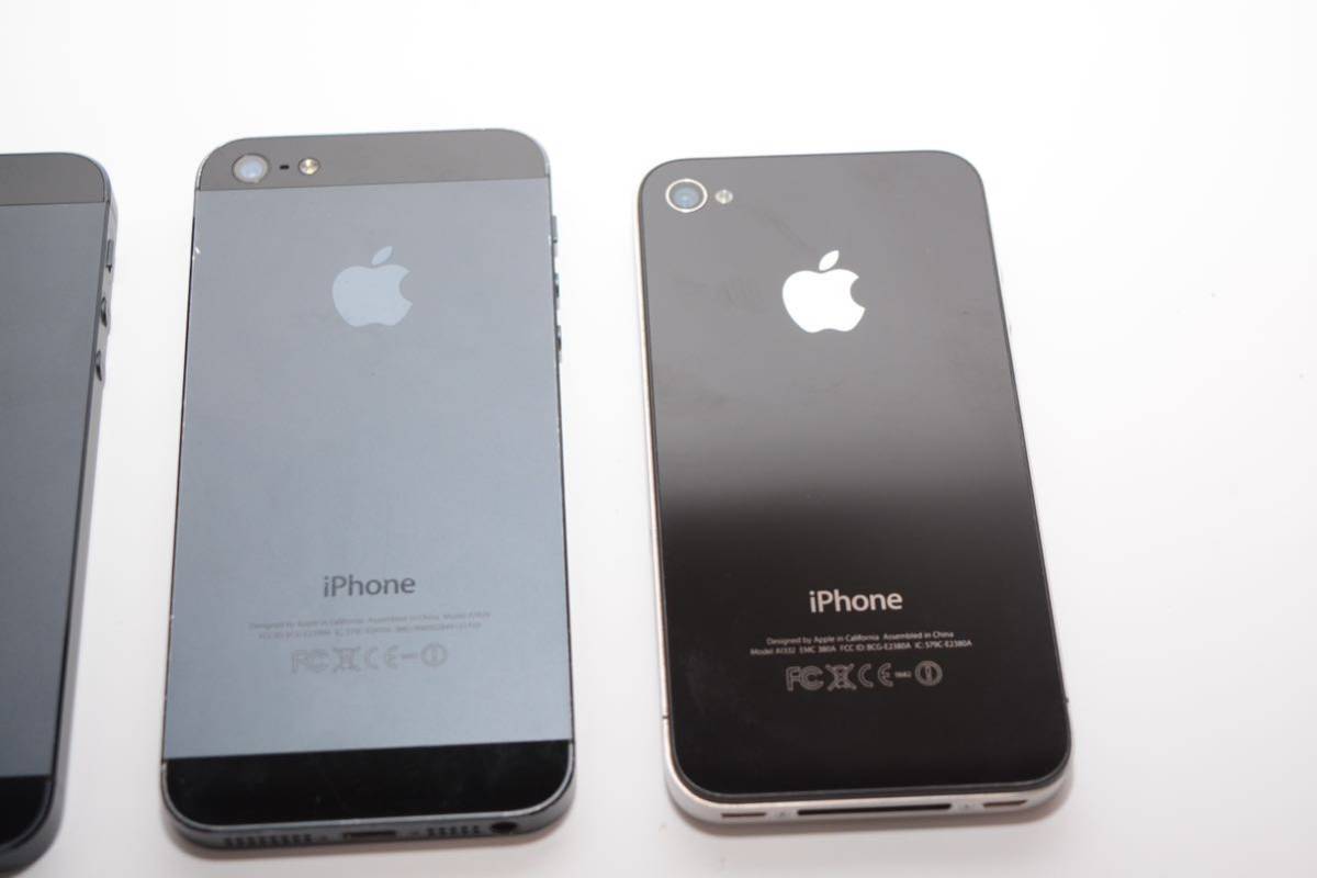Apple iPhone5 iphone4 4台 まとめ セット 動作確認済み スマホ アップル スマートフォン Appleシール付き YouTube視聴可能 1円 旧型_画像6