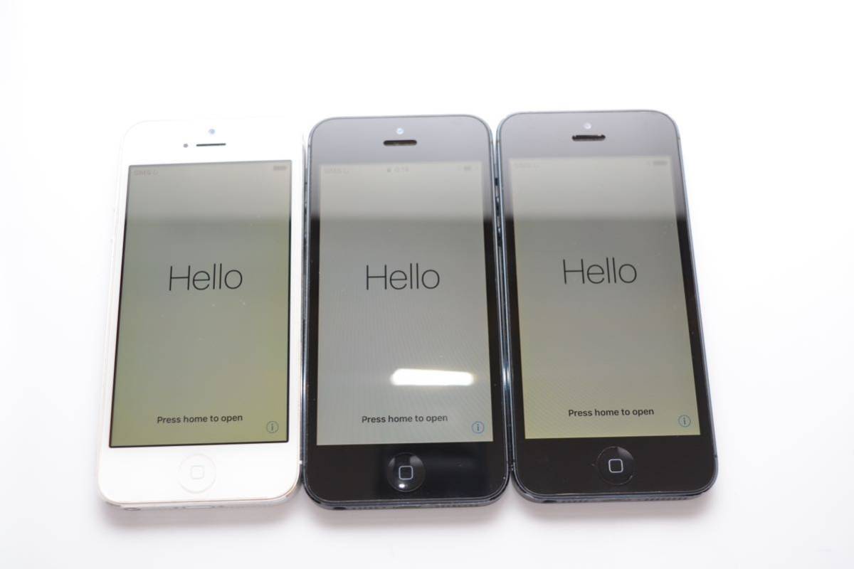 Apple iPhone5 iphone4 4台 まとめ セット 動作確認済み スマホ アップル スマートフォン Appleシール付き YouTube視聴可能 1円 旧型_画像2