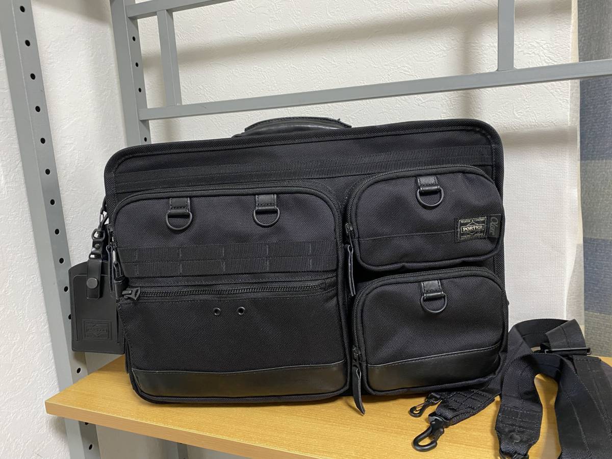 最高級●定価187,000円●新品同様●吉田カバン ポーター PORTER αGEL GRIP 3WAY BRIEFCASE ブリーフケース リュックサック 黒 381-17035_画像2