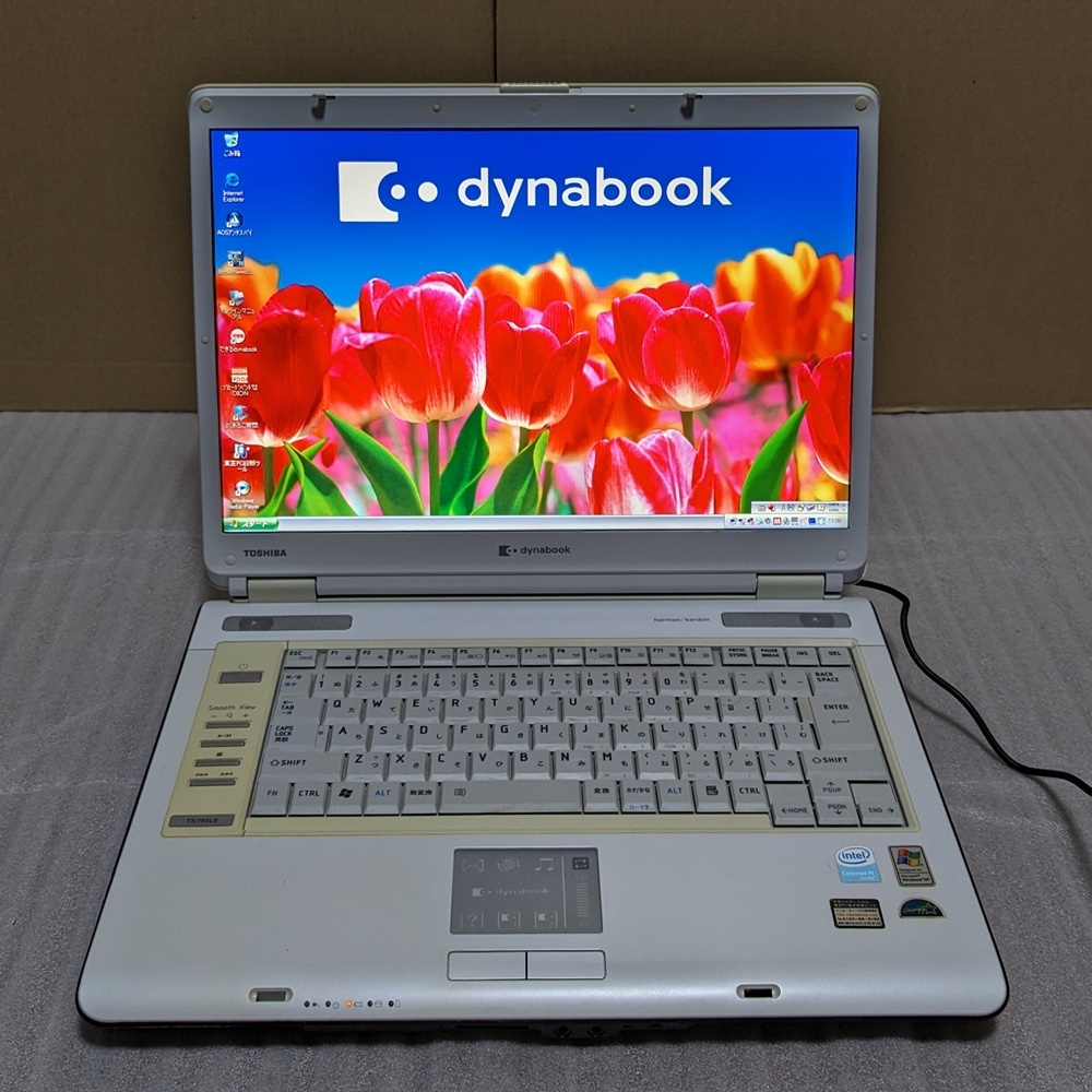 送料無料 TX/760LS PATX760LS TOSHIBA dynabook 東芝 ダイナブック 15.4インチ ノートパソコン Win XP ジャンク_画像3