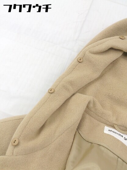 ■ sherrita grace アンゴラ混 長袖 ロング コート サイズ11 ベージュ レディース_画像8