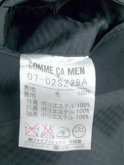 ◇ COMME CA MEN コムサメン 総柄 ストライプ シングル 2B パンツ スーツ サイズ46 ブラック メンズ_画像5