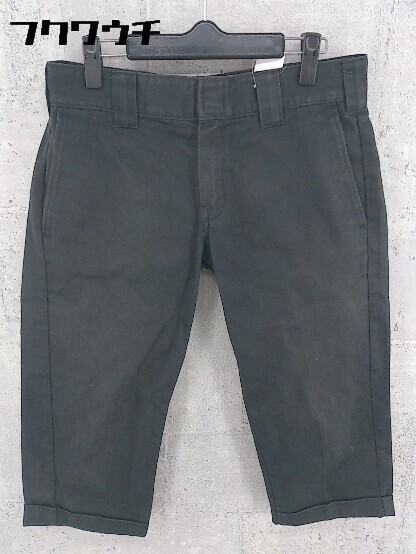 ◇ Dickies ディッキーズ ロールアップ 七分丈 クロップド パンツ W76　30 ブラック # 1002798856608_画像1