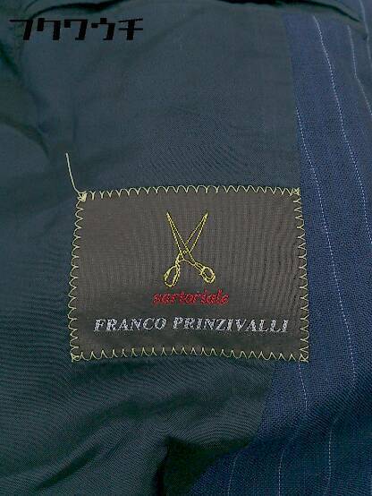 ■ FRANCO PRINZIVALLI フランコプリンツィバァリー ストライプ 3B パンツ スーツ 上下 サイズ44 ブルー メンズ_画像4