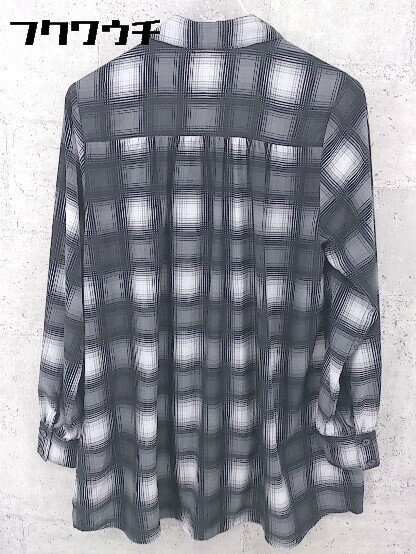 * * VICKY Vicky check long sleeve shirt blouse size 2 black gray series men's 