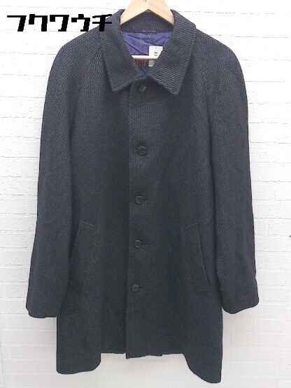 ◇ THISTLE SCOTLAND シッスル スコットランド アンゴラ混 長袖 コート サイズLL ブラック メンズ_画像1
