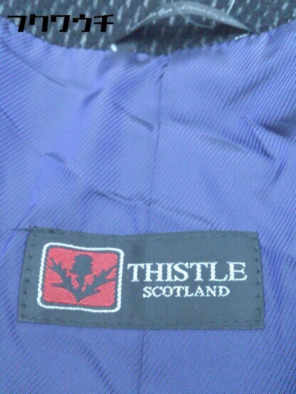◇ THISTLE SCOTLAND シッスル スコットランド アンゴラ混 長袖 コート サイズLL ブラック メンズ_画像6