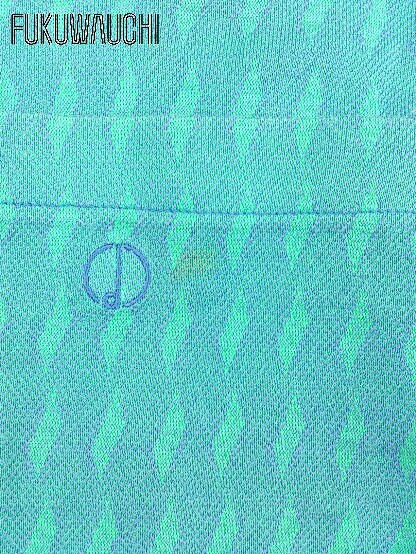 ◇ dunhill ダンヒル 総柄 半袖 ポロシャツ Mサイズ ブルー グリーン メンズ_画像5