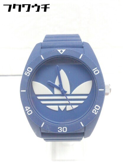 ◇ adidas アディダス クォーツ式 3針 アナログ 動作未確認 腕時計 ウォッチ ネイビー   メンズ の画像1