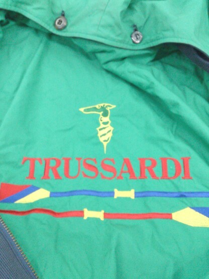 ◇ TRUSSARDI トラサルディ リバーシブル 長袖 ジップアップ ジャケット ネイビー グリーン メンズ_画像6
