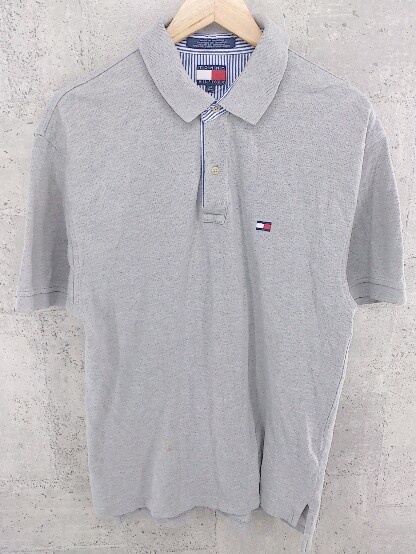 ◇ ◎ TOMMY HILFIGER トミーヒルフィガー 半袖 ポロシャツ サイズM グレー メンズ_画像2