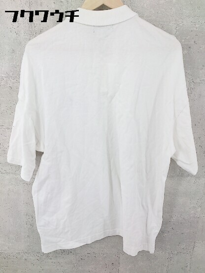 ◇ KANGOL カンゴール 鹿の子 ロゴ 刺繍 半袖 ポロシャツ サイズM ホワイト メンズ_画像3