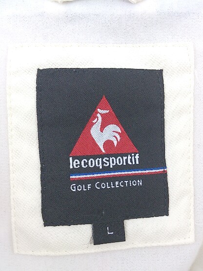 ◇ le coq sportif golf collection ルコックスポルティフ 長袖 ジップアップ ジャケット サイズL アイボリー系 メンズの画像4