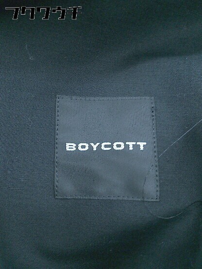 ◇ BOYCOTT ボイコット 比翼 ステンカラー コート サイズ2 ブラック メンズ_画像4