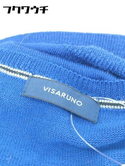 ◇ VISARUNO ビサルノ ウール ニット Vネック 長袖 セーター サイズL ブルー メンズ_画像4