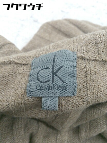 ◇ Calvin Klein カルバン クライン ウール 長袖 ニット ジャケット セーター サイズL ブラウン系 メンズ_画像4