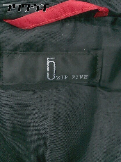 ■ ZIP FIVE ジップファイブ ジップアップ 長袖 中綿 ジャケット サイズL レッド ブラック メンズ_画像4