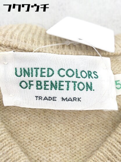 ◇ UNITED COLORS OF BENETTON Vネック ウール ニット 長袖 セーター サイズ50 ベージュ メンズ_画像4