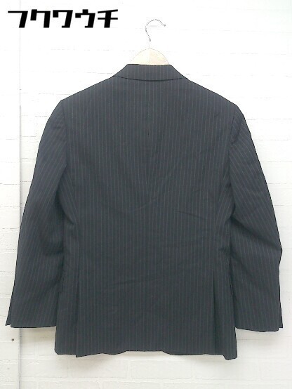 ◇ green label relaxing UNITED ARROWS 2B シングル ストライプ 長袖 テーラード ジャケット サイズ42 ブラック系 メンズ_画像3