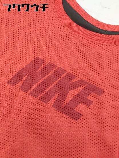 ◇ NIKE ナイキ メッシュ フロントロゴ 半袖 Tシャツ カットソー サイズS レッド メンズ_画像4