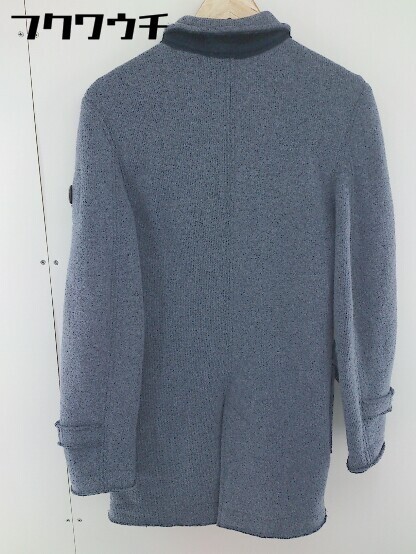 ■ SWISS CHRISS スイスクリス イタリア製 ウール ニット コート サイズ46 ブルー系 メンズ_画像3