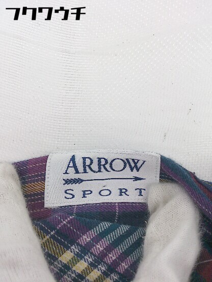 ◇ ARROW SPORT アロー チェック 長袖 シャツ サイズL ネイビー系 メンズ_画像4