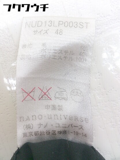 ◇ nano universe ナノユニバース ストライプ スラックス パンツ サイズ46 ブラック メンズ_画像5