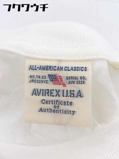 ◇ AVIREX USA アヴィレックス ロゴ 長袖 Tシャツ カットソー サイズM オフホワイト ブラック メンズ_画像4