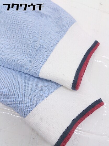 ◇ Psycho Bunny サイコバニー 袖リブ 切替 長袖 シャツ サイズS ブルー メンズの画像5