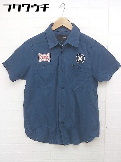 * Hurley Harley Logo нашивка рубашка с коротким рукавом размер S темно-синий мужской 