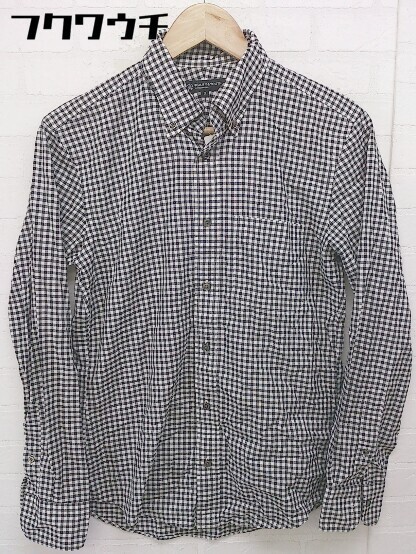 * * BEAUTY&YOUTH view ti& Youth UNITED ARROWS silver chewing gum check long sleeve shirt size S black white men's 