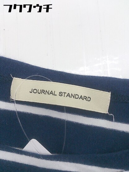 ◇ JOURNAL STANDARD ジャーナルスタンダード ボーダー 半袖 Tシャツ カットソー サイズL ネイビー ホワイト系 メンズ_画像4