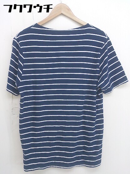 ◇ JOURNAL STANDARD ジャーナルスタンダード ボーダー 半袖 Tシャツ カットソー サイズL ネイビー ホワイト系 メンズ_画像3