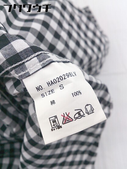 ◇ HARE ハレ チェック 半袖 シャツ サイズS ブラック ホワイト メンズ_画像5