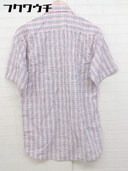 ◇ Munsingwear マンシングウェア チェック 半袖 シャツ サイズM ピンク系 マルチ メンズ_画像3