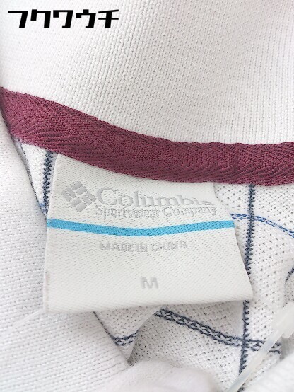 ◇ Columbia コロンビア チェック 半袖 ポロシャツ サイズ M ホワイト マルチ メンズ_画像4