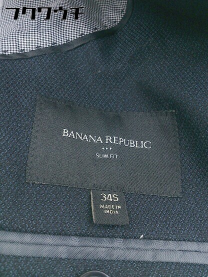 ◇ BANANA REPUBLIC バナナリパブリック シングル 2B 長袖 テーラードジャケット サイズ34S ネイビー ブラック メンズ_画像4