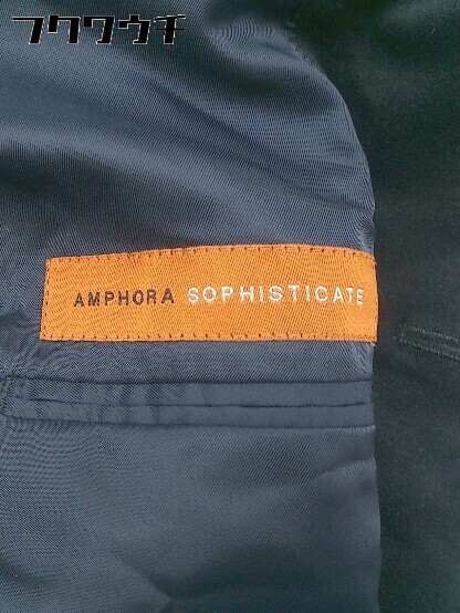 ■ AMPHORA SOPHISTICATE シングル 2B テーラード ジャケット サイズ98AB6 ブラック系 メンズ_画像4