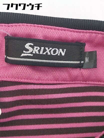 ◇ ◎ SRIXON スリクソン ボーダー ゴルフ 半袖 ポロシャツ サイズM ピンク系 メンズ_画像4