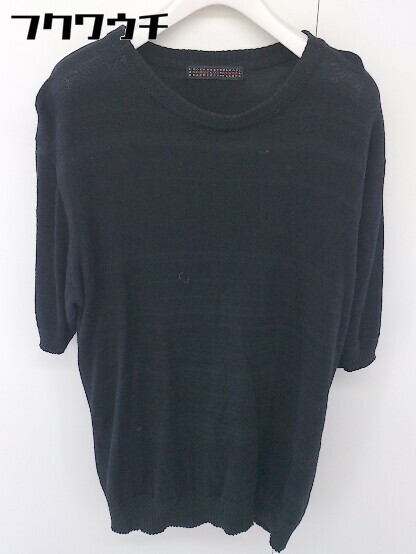 * SENSE OF PLACE by URBAN RESEARCHlinen. knitted short sleeves sweater size L black men's 