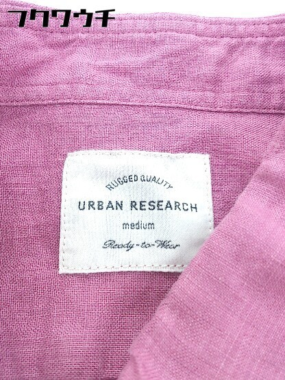 ◇ URBAN RESEARCH アーバンリサーチ リネン100% 長袖 シャツ サイズM パープル系 メンズ_画像4