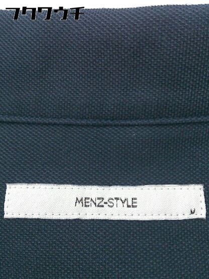 ◇ MENZ-STYLE メンズスタイル 薄手 2B シングル 七分袖 テーラードジャケット サイズ M ネイビー メンズ_画像4