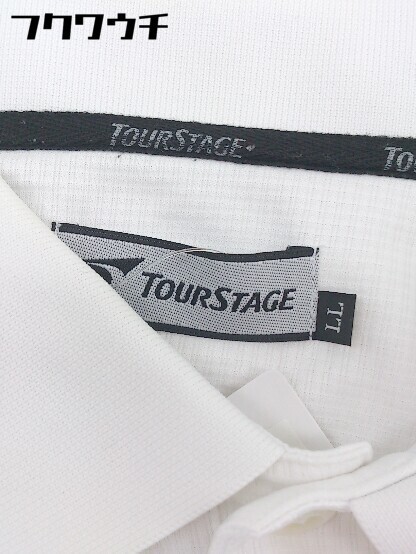 ◇ ◎ TOURSTAGE ツアーステージ 半袖 ポロシャツ サイズLL ホワイト ブラック メンズ_画像4