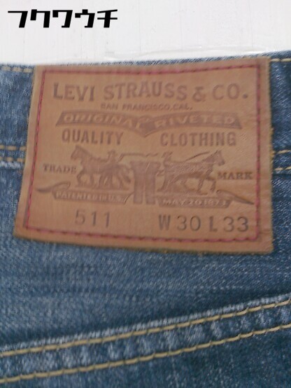 ◇ Levi's リーバイス 511 ウォッシュ加工 ボタンフライ デニム ジーンズ パンツ サイズW30 L33 インディゴ メンズ_画像4