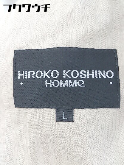 * HIROKO KOSHINO Hiroko Koshino полоса одиночный 2B длинный рукав tailored jacket размер L бежевый мужской 