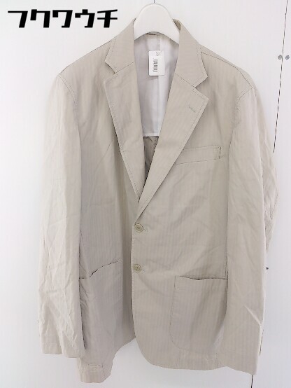 * HIROKO KOSHINO Hiroko Koshino полоса одиночный 2B длинный рукав tailored jacket размер L бежевый мужской 