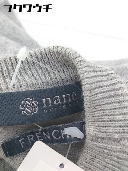 ◇ nano universe ナノユニバース リネン混 長袖 ニット プルオーバー サイズS グレー メンズ_画像4