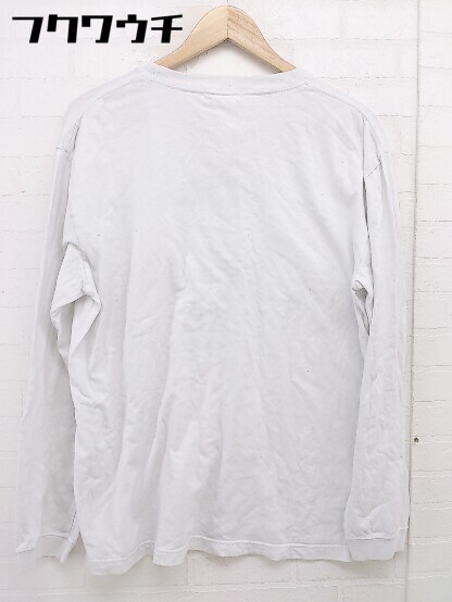 ◇ MILKFED. ミルクフェド ロゴ 刺繍 長袖 Tシャツ カットソー サイズL オフホワイト ブラック メンズ_画像3