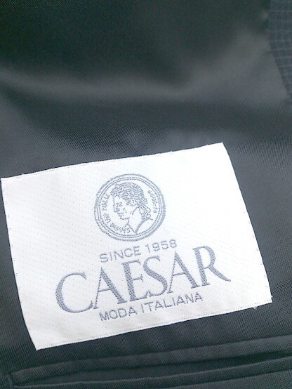 ◇ CAESAR シーザー 背抜き シングル3B パンツ スーツ 上下 サイズXL ダークネイビー系 メンズ_画像6