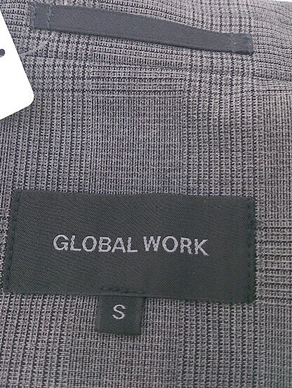 ◇ GLOBAL WORK グローバルワーク チェック 2B 長袖 テーラード ジャケット サイズS グレー ブラック メンズ_画像4